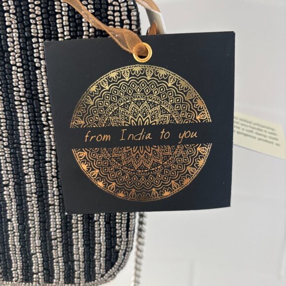 Made in India Travel Beaded Crossbody Bag - Black and Silver - Viral Bag - Picture 3 of 14